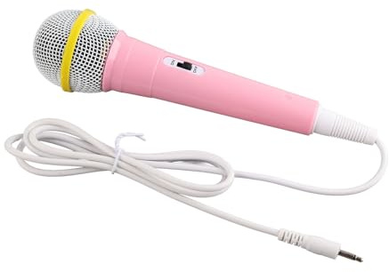 TYTOGE Microfono Cablato per Bambini, Giocattolo a Bassa Distorsione con Spina da 3,5 Mm per Cantare Feste Karaoke con Uscita Audio Pulita (Rosa)