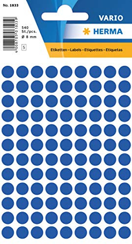 Etikett 8mm Farbpunkt dblau HERMA 1833 540Et 1Pack