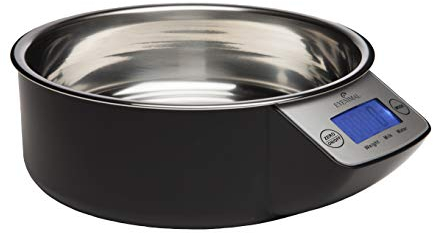 Num'axes 230395 Eyenimal Futternapf mit intergrierter Waage für Hunde Farbe schwarz, 1 L