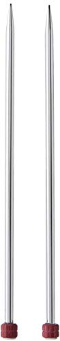 KnitPro KP10285 2 aiguilles à tricoter 15cm - Simples Métal Argent et bout en bois - Taille 4.00mm
