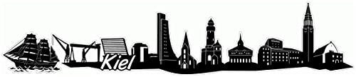 Samunshi® Kiel Skyline Aufkleber Sticker Autoaufkleber City Gedruckt - 30x6,1cm schwarz
