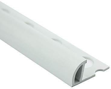 10x PVC Viertelkreis Fliesenschiene Fliesenprofil Kunststoff weiß L250cm 12,5mm Profil (10 Stück)
