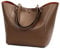 Pahajim Henkeltaschen Desigual Handtasche Damen Ledertasche Damen Shopper Damen Groß Tote Schultertaschen Kunstleder Wasserdichte Tasche Umhängetasche Geschenk Für Frauen(Kastanienbraun)