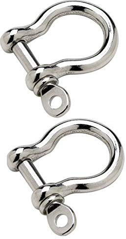 Two Marine Grade Stainless Steel Bow Shackles 1/8