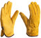 FZTEY Yard Gardening Safety Work Protective Leather Gloves Men & Women 10(X-Large, Yellow)