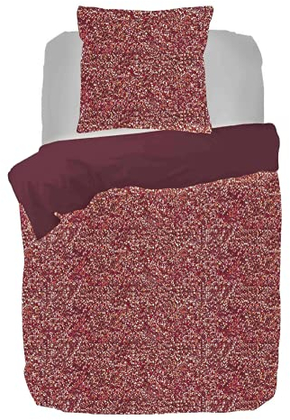 Kayori Baumwoll-Bettwäsche-Garnitur Sato Farbe Rot Größe 155x220+80x80cm Wendebettwäsche Fair Trade