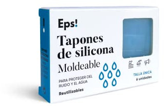 EPS! DEITERS Tapones de Oídos Silicona 6 Unidades, Tapones Reutilizables y Moldeables, Protege deRuido y de Agua, para Dormir y Canales Auditivos Sensibles, Tapones Oídos Ruido, Tapones Oídos Agua