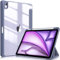 FINTIE Coque pour iPad Air 11 Pouces M3/M2 (2025/2024), iPad Air 5/4 10.9 Pouces (2022/2020) - [Rangement de Stylet] Housse Transparente Claire Etui Antichoc Veille/Réveil Auto, Gris Lavande