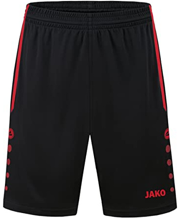 JAKO Kinder Sporthose Allround, Schwarz/Sportrot, 164