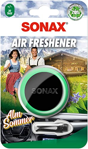 SONAX Air Freshener AlmSommer (1 Stück) frischer Bergkräuter-Duft und langanhaltendes Dufterlegbnis für den Fahrzeuginnenraum | Art-Nr. 03620410