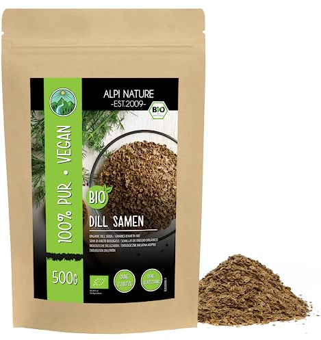 Alpi Nature Dillsamen ganz BIO 500g, Dill Samen ganz für Gewürzmischungen und Kräutertee, Einlegegewürz