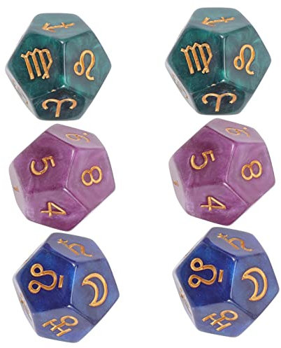 6pcs Anzahl Würfel Harz Würfel Set 12 Seitige Polyedrische Für Brettspiele Party Dekorative Block