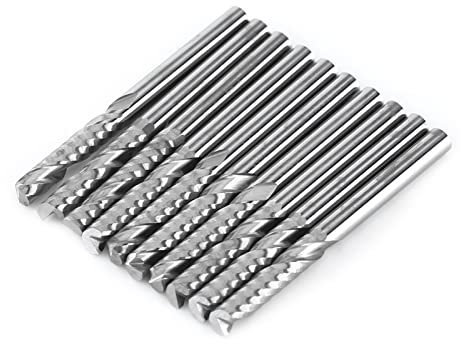 10 Piezas de Brocas de Fresado de una Sola Flauta Broca CNC de 5 mm Brocas de Enrutador CNC de 4 Vástagos 1 Fresa de Extremo en Espiral de Carburo de Tungsteno