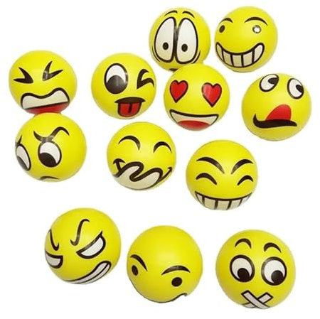 Funny Balls 12 Stück Stressbälle, Anti-Stress Wutbälle