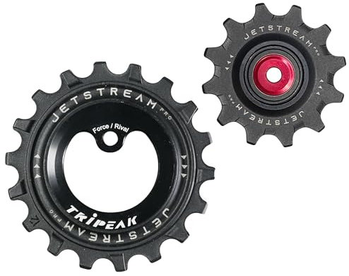 TRiPEAK 12/18T übergroßes Keramiklager Stützrad-Set für SRAM AXS Force/Rival 12-Gang-Schaltwerk, Farbe: Schwarz