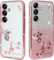 BOKYAS Custodia Glitter per Samsung Galaxy A35 5G, Cover Bling Brilla Paraurti Antiurto da Telefono, Carino Cover in Silicone Brillantini con Donne e Ragazze, Trasparente Oro rosa