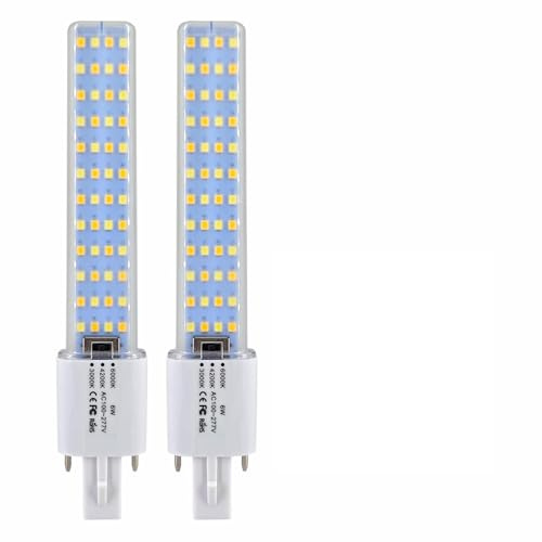 FExYinz G23 LED Ampoule Plusieurs lumières blanches réglables 6,5 pouces CRI 90 6 Watt 600 Lumens Se Brancher 2 épingle PL-S Lampe LED Ampoule Compacte G23 Tube Lumière LOT de 2