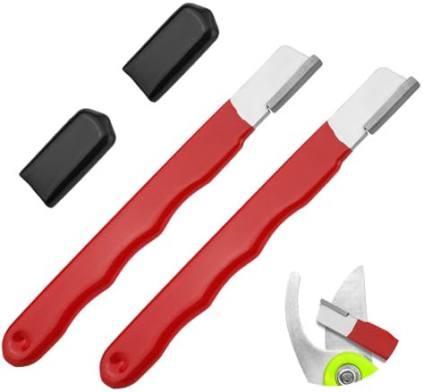 2pcs Pocket Blade Sharpener, Premium Tungsten Steel Garden Tool Sharpener Multipurpose Usage Sharpener for Pruning Shears Hatchets Scissors Sickle Fence Shears