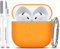 R-fun Kompatibel mit Airpods 4th Hülle mit Reinigungsset, Weiche Silikonhülle mit Schlüsselanhänger, Vollständige Schutzhülle für Männer und Frauen, Kompatibel mit Apple Latest Airpods 4th,Orange