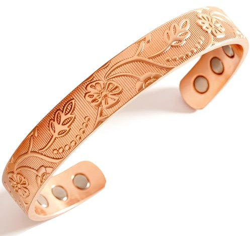 Copper Bracelet for Women, 99.99% Magnetic Bracelet cuff Adjustable