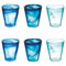 Villa d'Este Home Tivoli 1996 Alabastro Ocean - Juego de 6 vasos de agua cónicos de 250 ml, de cristal, superficie difuminada