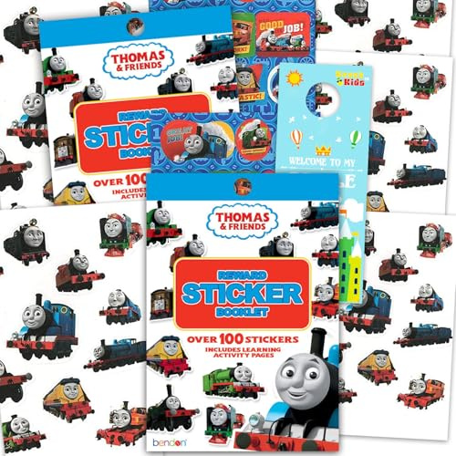 Thomas und seine Freunde Belohnungsaufkleber für Kinder, Bündel mit 2 Büchern von Thomas der Zug mit 200 Aufklebern mit Emily, Sir Topham, mehr, Belohnung für Jungen, Mädchen