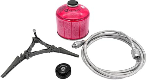 GARDINGER Starterset EN 417 Adapterschlauch 2 m Verschluss Ständer Kartusche
