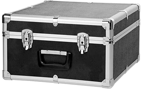 Classic Cantabile Akkordeonkoffer für 48 Bass Akkordeons (Hartkoffer, Gigbag Case, schwarz gepolstert, Tragegriff, Metallbeschläge, 4 Standfüße, Innenmaße ca. 43 cm x 41 cm x 23 cm)