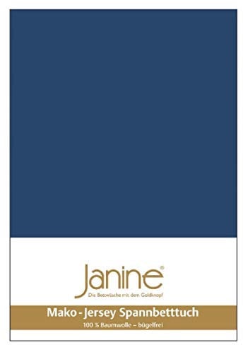 Janine Spannbetttuch 5007 Mako Jersey 180/200 bis 200/200 cm Marine Fb. 82