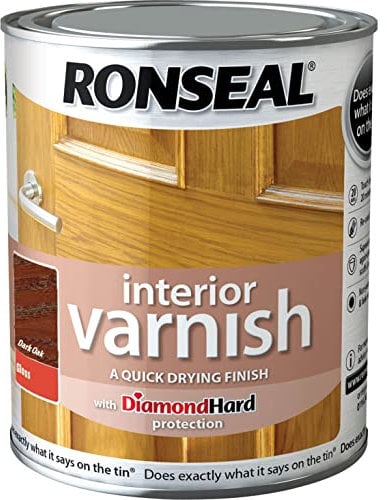 Ronseal RSLINGDO250 250ml Quick Dry Gloss Interior Varnish - Dark Oak