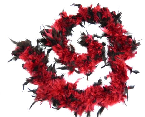 Charleston Boa Faschingszubehör Federboa 1,80 m, 60 g Bordeaux-rot/schwarz, gespitzt