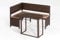 gartenmoebel-einkauf Eckbankset Graz 2-teilig, 1x Bank 148x100cm und 1x Tisch, Stahl + Polyrattan Mocca, mit Auflage Creme