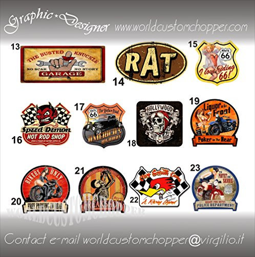 1 Adesivo Vintage HOT ROD AUTO TUNING MOTO CUSTOM (N14)