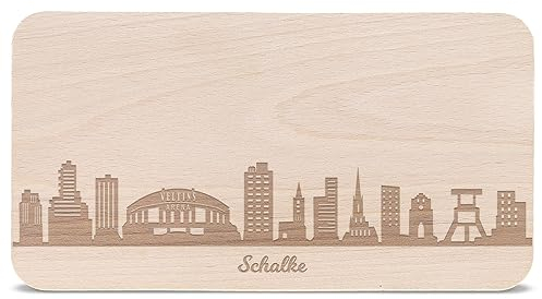 Planche à goûter Skyline Schalke – Petit-déjeuner & Idée de Cadeau pour stadtverliebte
