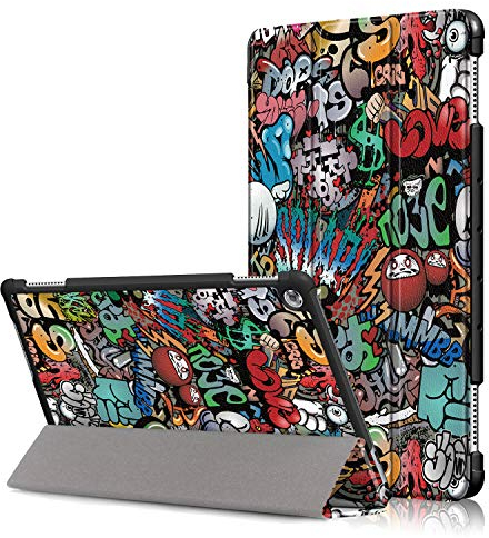 Acelive für Huawei M5 Lite Hülle, PU Leder Flip Schutzhülle mit Auto Schlaf/Wach Funktion Case Tasche mit Ständerfunktion für Huawei MediaPad M5 Lite 10 10.1 Zoll 2018