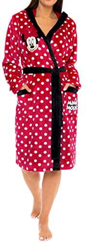 Disney Damen Bademantel | Minnie Mouse Bademantel | Flauschiger Bademantel für Damen, Rot/Ausflug, einfarbig (Getaway Solids), XX-Large