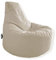 PATCH HOME Gamer Kissen & Lounge Sitzsack – befüllbar mit Reißverschluss, gefüllt mit Styropor, geeignet für In- & Outdoor. Perfekt als Gaming Sessel Sitzkissen (Creme - Ø 80cm x Höhe 90cm)