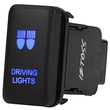 Barra de luces LED, Auto encendido/apagado Interruptor basculante 12V LED azul para coches camiones decoración emergencias