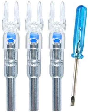 Deeabo Encoches de Flèche Lumineuses 3 Pièces Chasse Tir Ajustement Arbre de Flèche de 6 2 Mm Arc Éclairé LED Queue de Lencoche de Flèche Rougeoyante Bleu