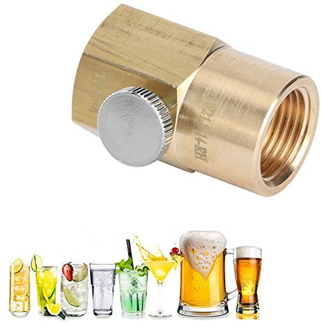 Sevenyou CO2-Adapter, Sodawasser CO2-Zylinderadapter Füllventilanschluss, W21.8-14-RH, Gold, Kupfer