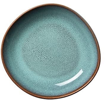 Villeroy & Boch like. by Lave glacé Schale flach klein, 22 x 21 x 4,2 cm, stilvolle Speiseschale aus Steingut für kleine Beilagen und Salate, spülmaschinengeeignet