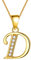 Aurora Tears Buchstabe D Halskette 925 Sterling Silber 18 Karat vergoldet Initiale D Alphabet Anhänger mit Zirkonia Schmuck Dating für Frauen DP0045D-Y
