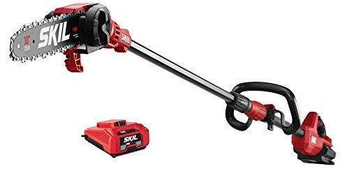 SKIL PWR CORE 40 Brushless 40V 10'' Pole Saw Kit with Over 9ft. Telescoping Shaft & Angled Head, Includes 2.5Ah Battery and Auto PWR Jump Charger - PS4561C-10