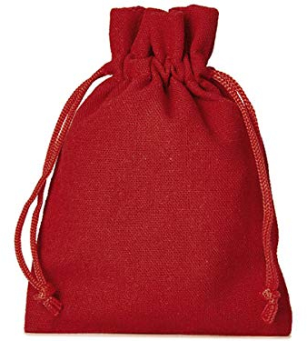 ORGANZABEUTEL24 5 Baumwollsäckchen, 40x30 cm, Zertifiziert, Stoffbeutel zum Zuziehen, Geschenkverpackung, Adventskalender, Dekoration, Aufbewahrung, Spielzeug, Geschenkbeutel (Rot)