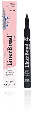 Silly George Lash Strong Hold Adhesive Black Eyeliner LinerBond Pro - Lash Bond & Seal for False Eyelashes | No Magnets or Glue | Vegan Friendly, Cruelty Free, Mess Free & Long Wear 0.8 ml
