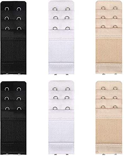 6 Pièces Extensions pour Soutien-Gorge Élastiques Extension 2 Crochets Femmes Bra Rallonge Comfortables Réglable Antidérapants Soutien Gorge pour Enceinte Personne Bretelles Sangle