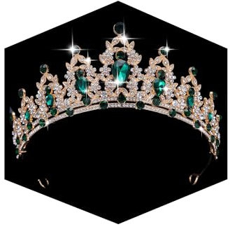 Kamirola Königin Krone und Diadem, Prinzessinnenkrone für Damen und Mädchen, Kristall-Stirnbänder für Braut, Prinzessin für Hochzeit und Party (01), Medium, Metalllegierung, Kristall
