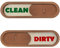 GEEKBEAR Wood Clean Dirty Magnet for Dishwasher (12. Brown Slider) - Colorful Wood Sliding Indicator - Slider Type Dishwasher Sign - No-Scratch Kitchen Refrigerator Storage Decor Accessories