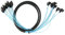 Jenngaoo Cable Mini SAS, 6 Sata a 6 Sata Cable Curvo Recto Cable de Placa Base de Computadora, Velocidad de Transmisión: 6 Gbps/S(0.5m)