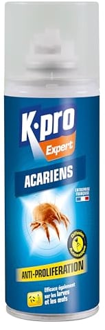 K.PRO EXPERT - Aérosol Antiacariens - Antiprolifération - Efficace Également sur les Œufs et les Larves - Système à Diffusion Continu -Techniques Professionnelles - 200 ml